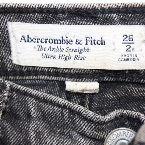 Abercrombie & Fitch Ankle Straight Ultra High Rise Gray Size 26 - Picture 2 of 3